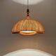 Teakwood and Raffia Bast Pendant Lamp by Temde