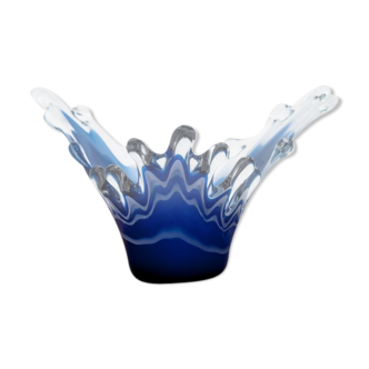 Water Shaped Decorative Bowl, Art Glass, Italy, 1970