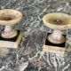 Paire de coupes en blue john ou fluo spar, vers 1900
