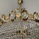 Waterfall chandelier with crystal grapevines and golden aluminum 60s-70s