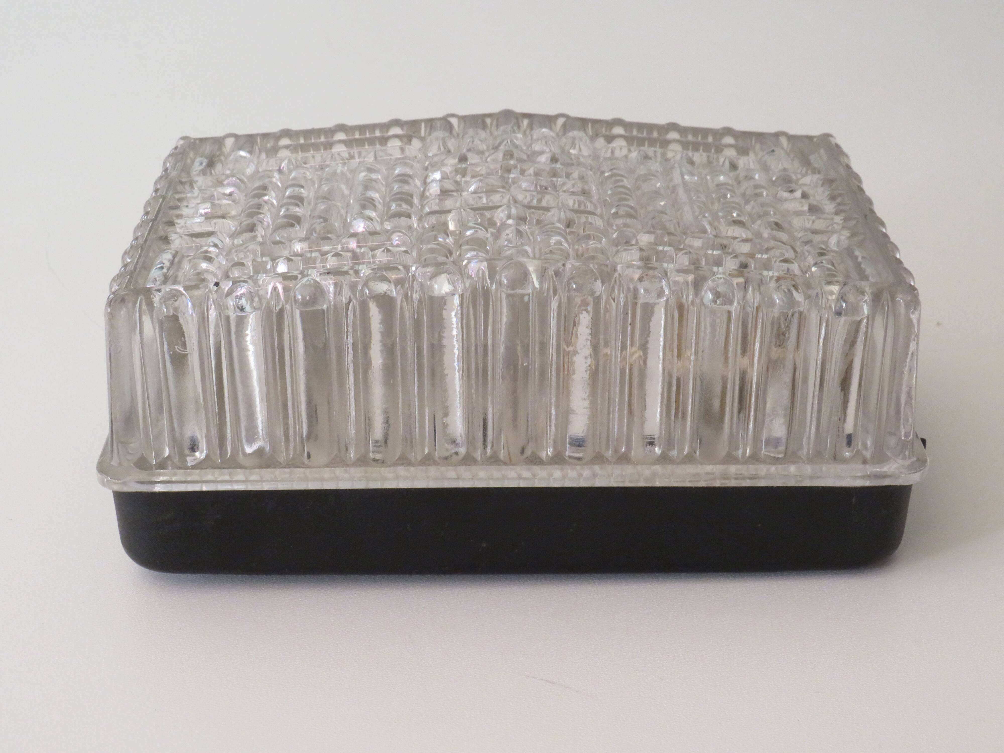 Rectangular brutalist outdoor wall lamp, 1960-1970