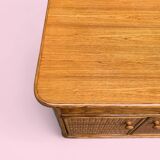 Oak rattan and woven wicker furniture 1980