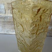 Vintage Peill & Putzler vase – textured amber glass – Germany years