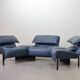 Vico Magistretti Canapé 3 places flexible Cassina en cuir bleu « Veranda », Italie