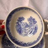 Villeroy and Boch Burgeland blue soup cups with underplates