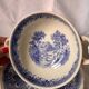 Villeroy and Boch Burgeland blue soup cups with underplates