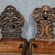 Set of chairs called Sgabello Renaissance style in solid walnut around 1850