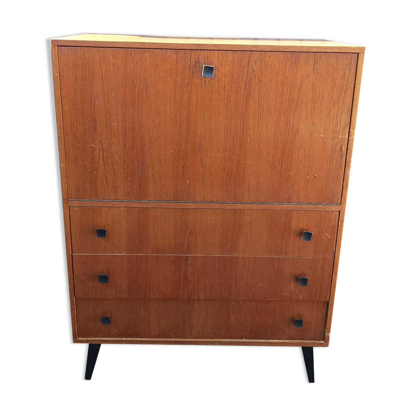 Old secretary cabinet scandinavian dresser vintage compass feet