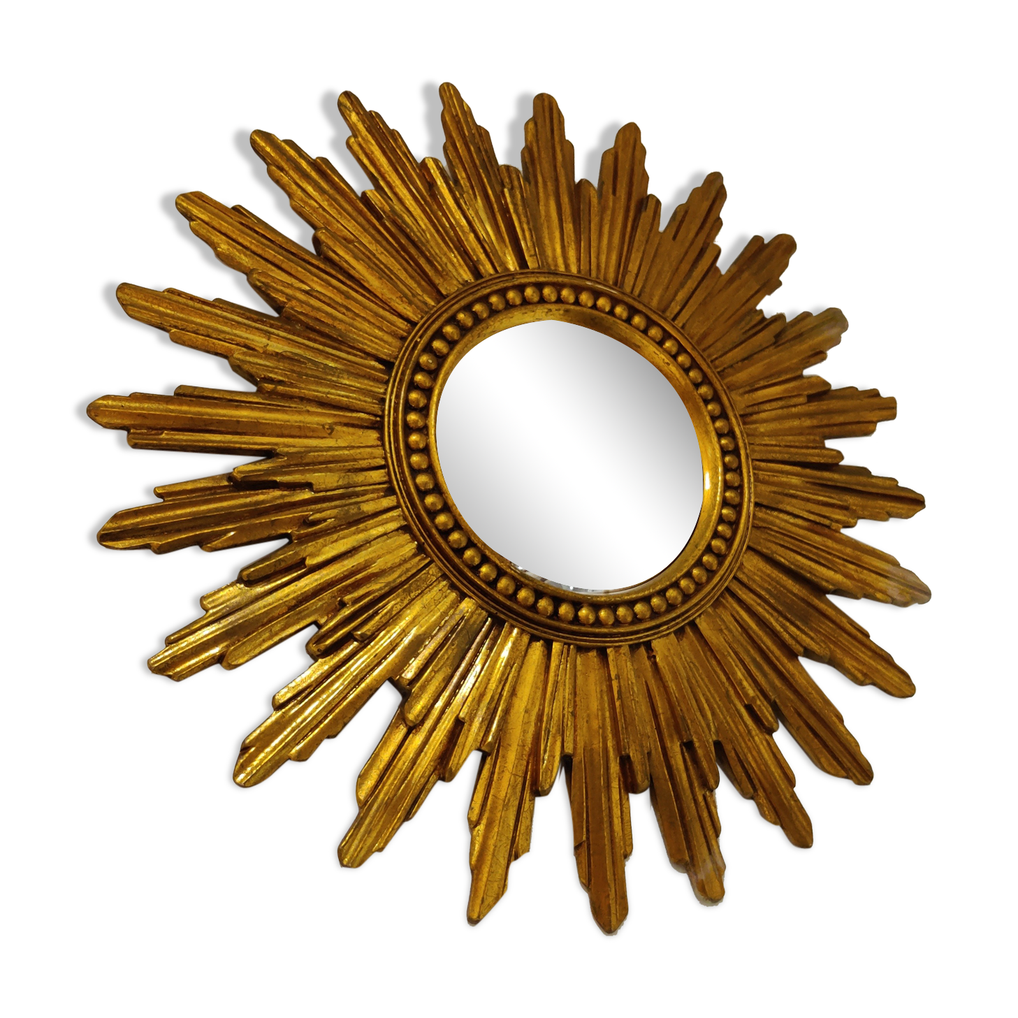 Mid century golden sunburst mirror, 1960s