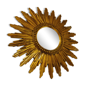 Mid century golden sunburst mirror, 1960s