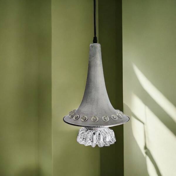 Large contemporary aluminium hanging lamp