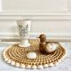 Wood brass duck and mother-of-pearl