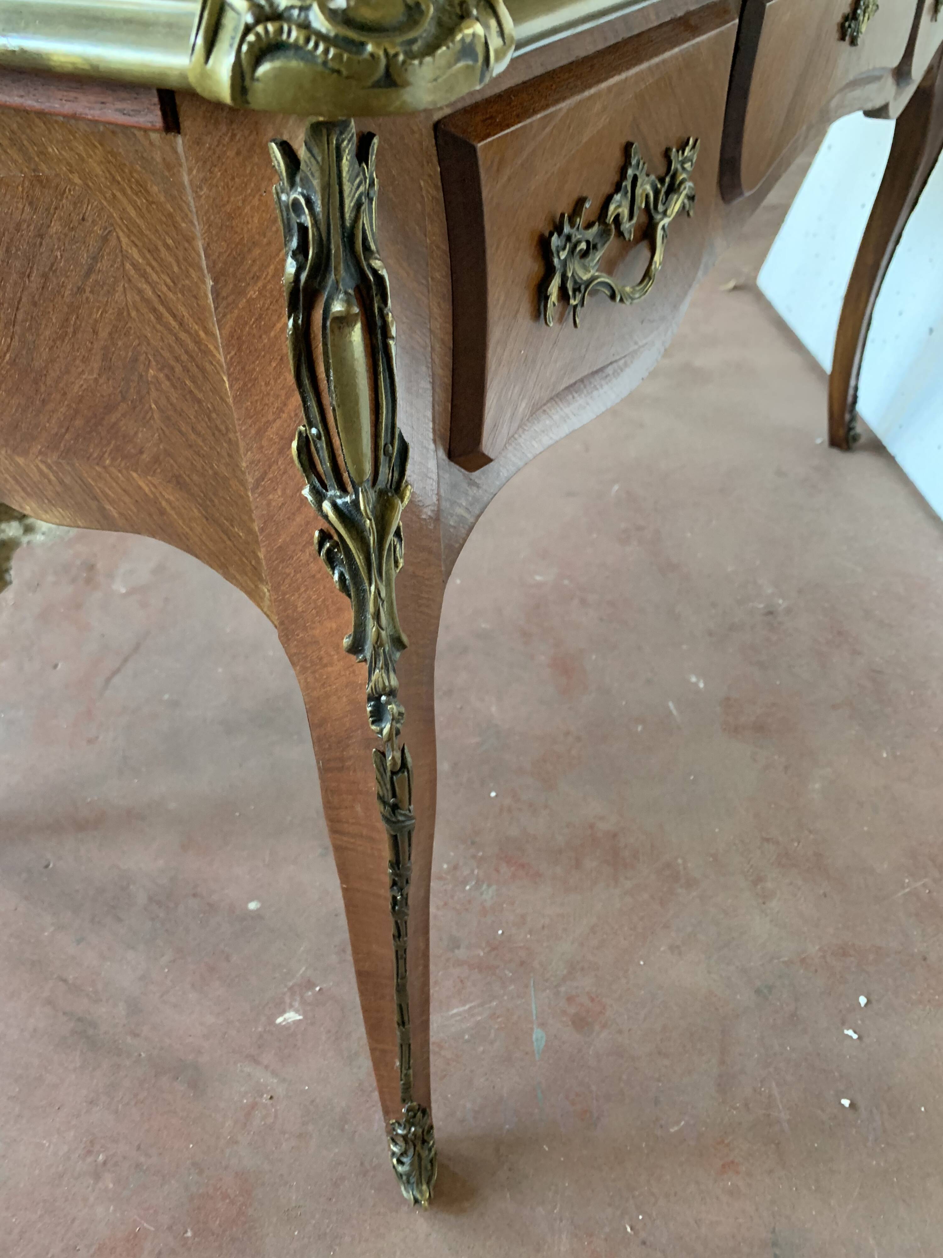 Louis XV style state desk Red leather top 20th century