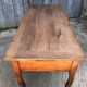 Antique solid cherry farmhouse table with 3 drawers and 2 pulls