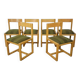 Set of 6 modernist chairs in wood and fabric from the 60s