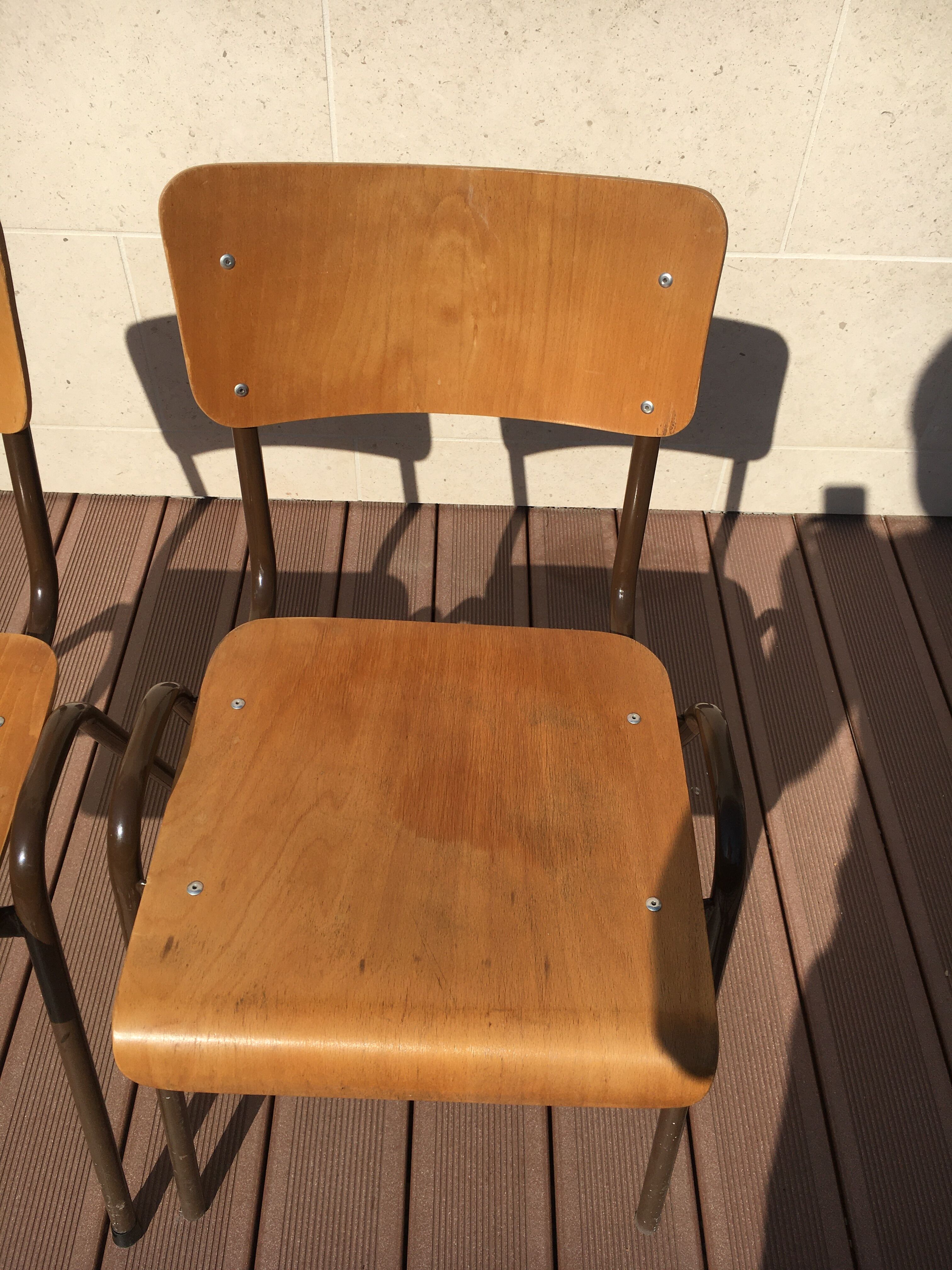 Pair of Scandinavian schoolboy chairs