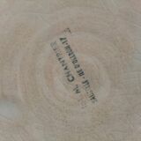 Set of 4 flamed enamel plates in green and amber from the 60s-70s.