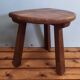 Tripod stool in solid oak - brutalist