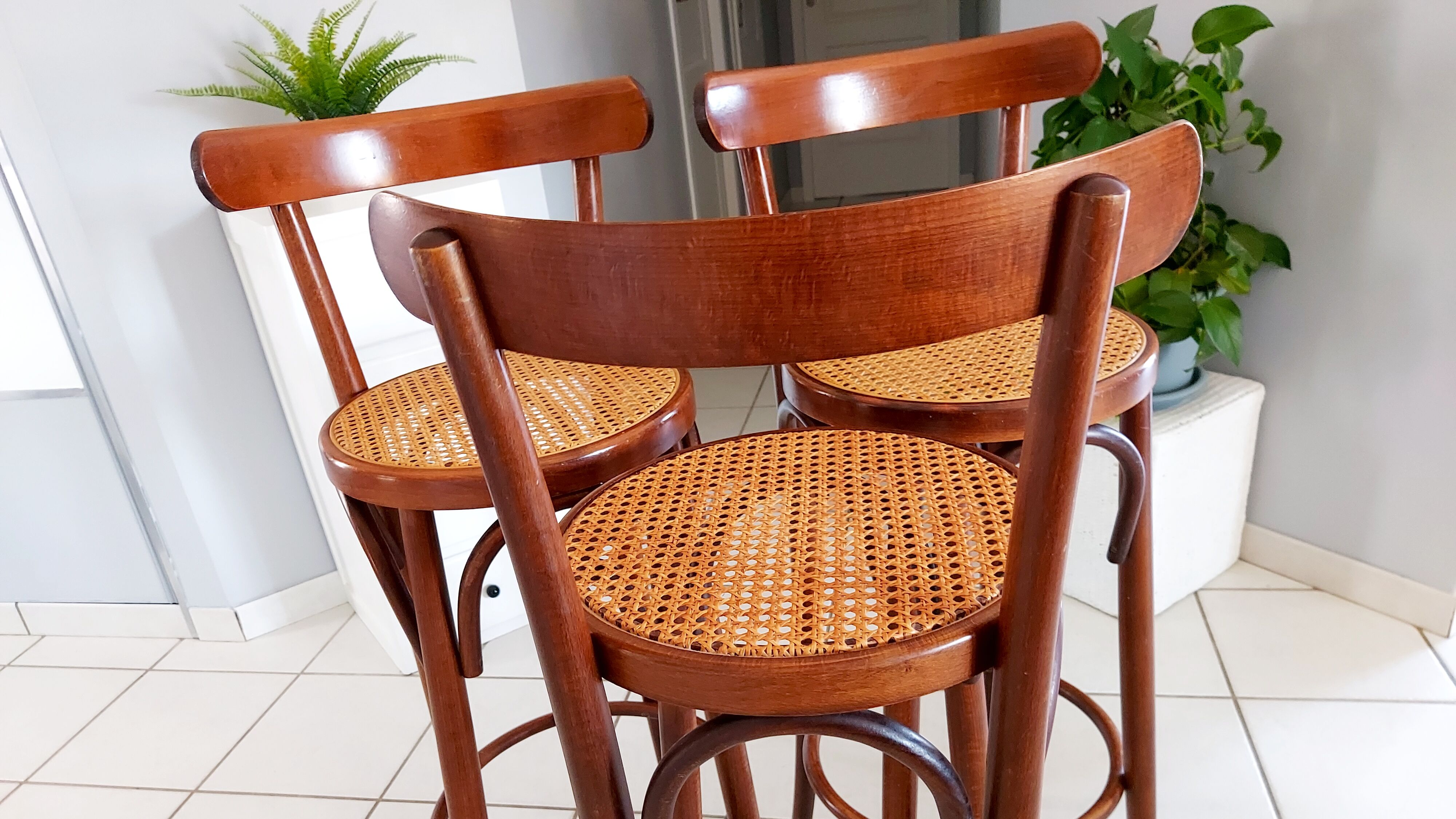 Lot 3 stools of Bar Bistrot vintage 1970s