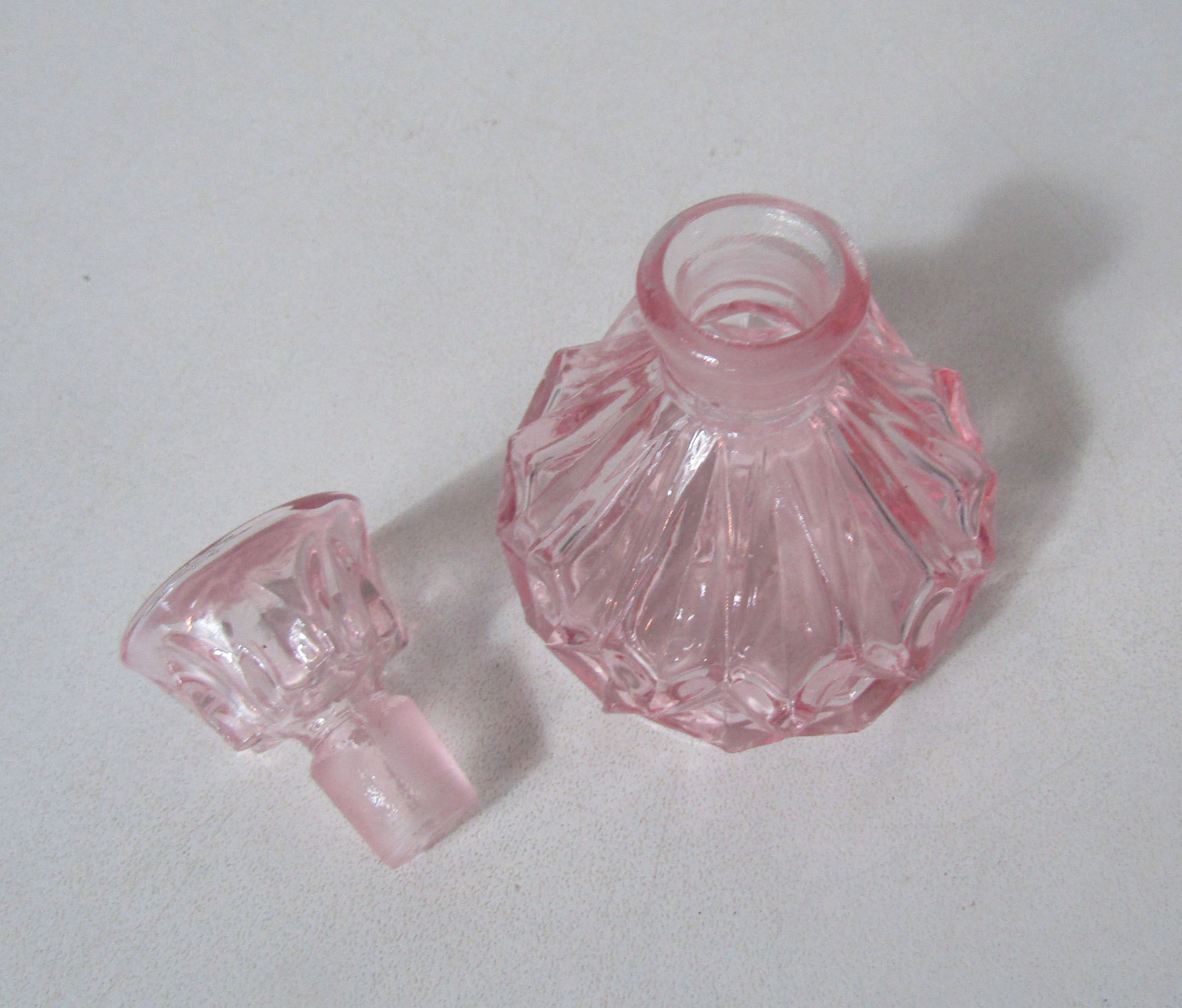Vintage pink glass bottle