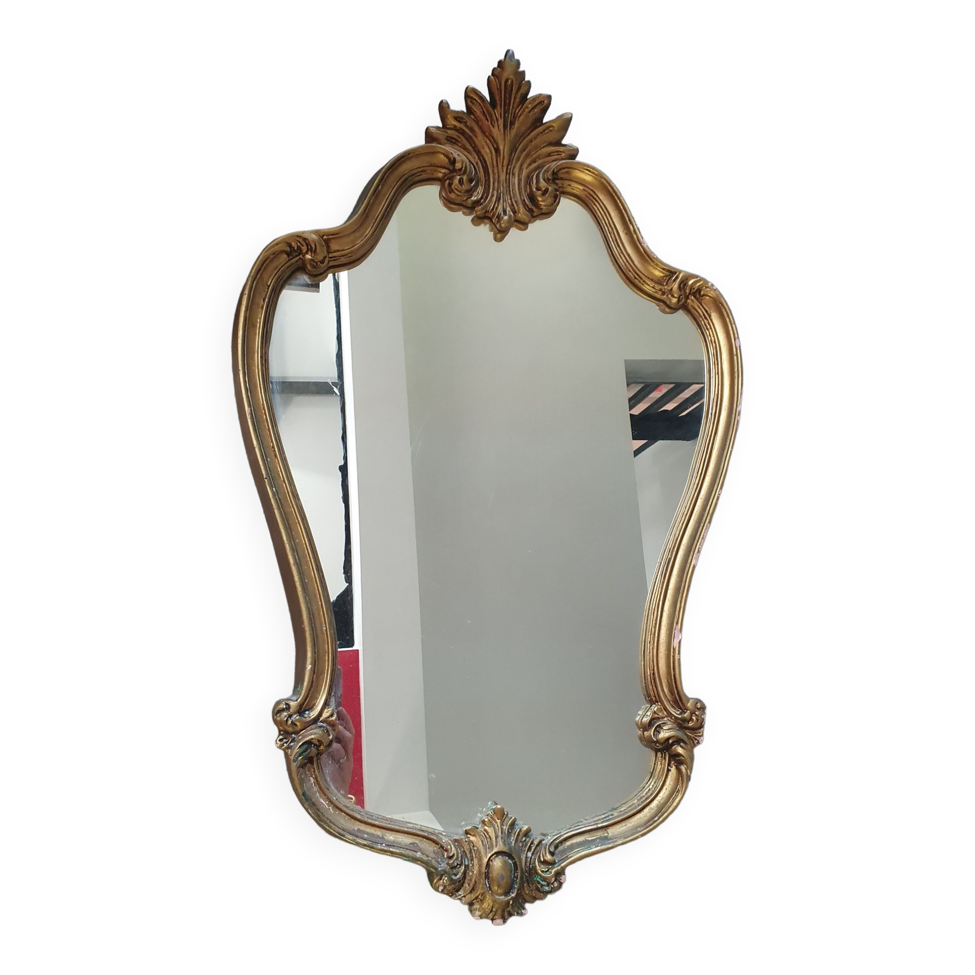 Baroque mirror rocaille Louis XV golden vintage