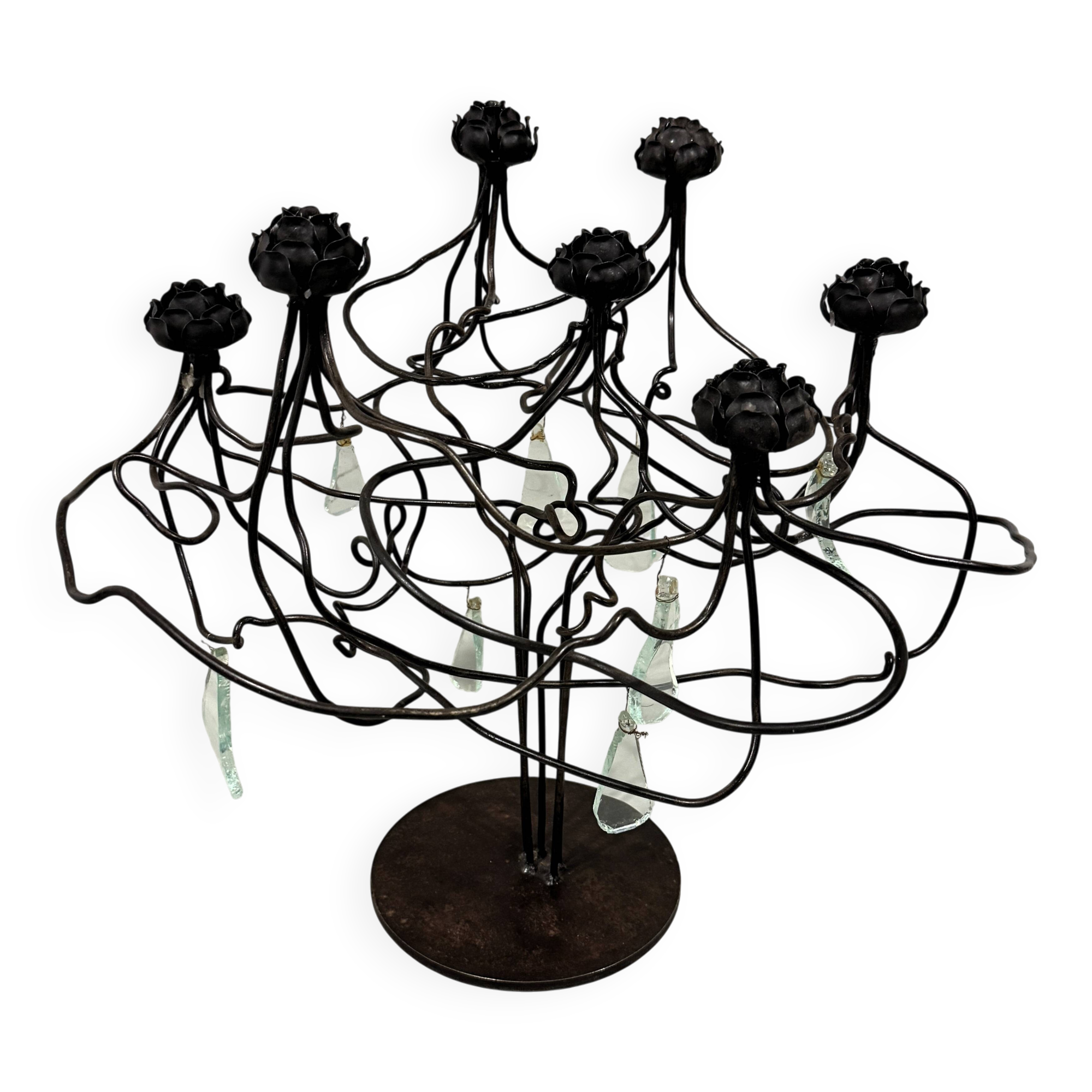 Large brutalist candalabra candle holder 1980’s