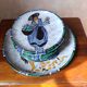 Rare set of 9 vintage plates – Hand-painted ceramic – Black back