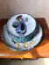 Rare set of 9 vintage plates – Hand-painted ceramic – Black back