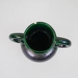 Black and green ceramic vase