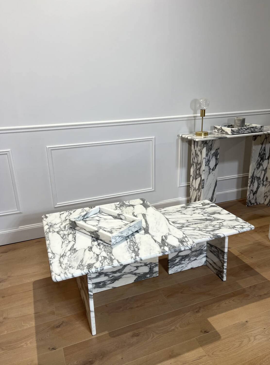 Square trundles 100% Arabescato marble