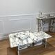 Square trundles 100% Arabescato marble