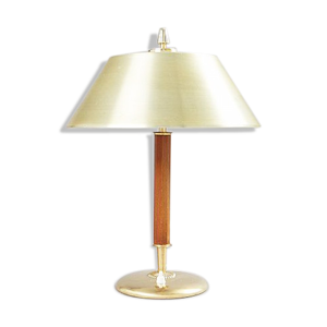 lampe de table en laiton - bois
