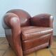 Fauteuil club vintage en cuir, meuble siège ancien