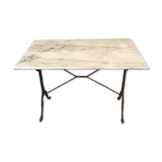 Table bistrot fonte et marbre