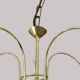 Mid Century Suspension, 5 globes in brass and opal glass, Honsel Leuchten