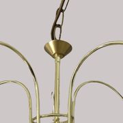 Mid Century Suspension, 5 globes in brass and opal glass, Honsel Leuchten