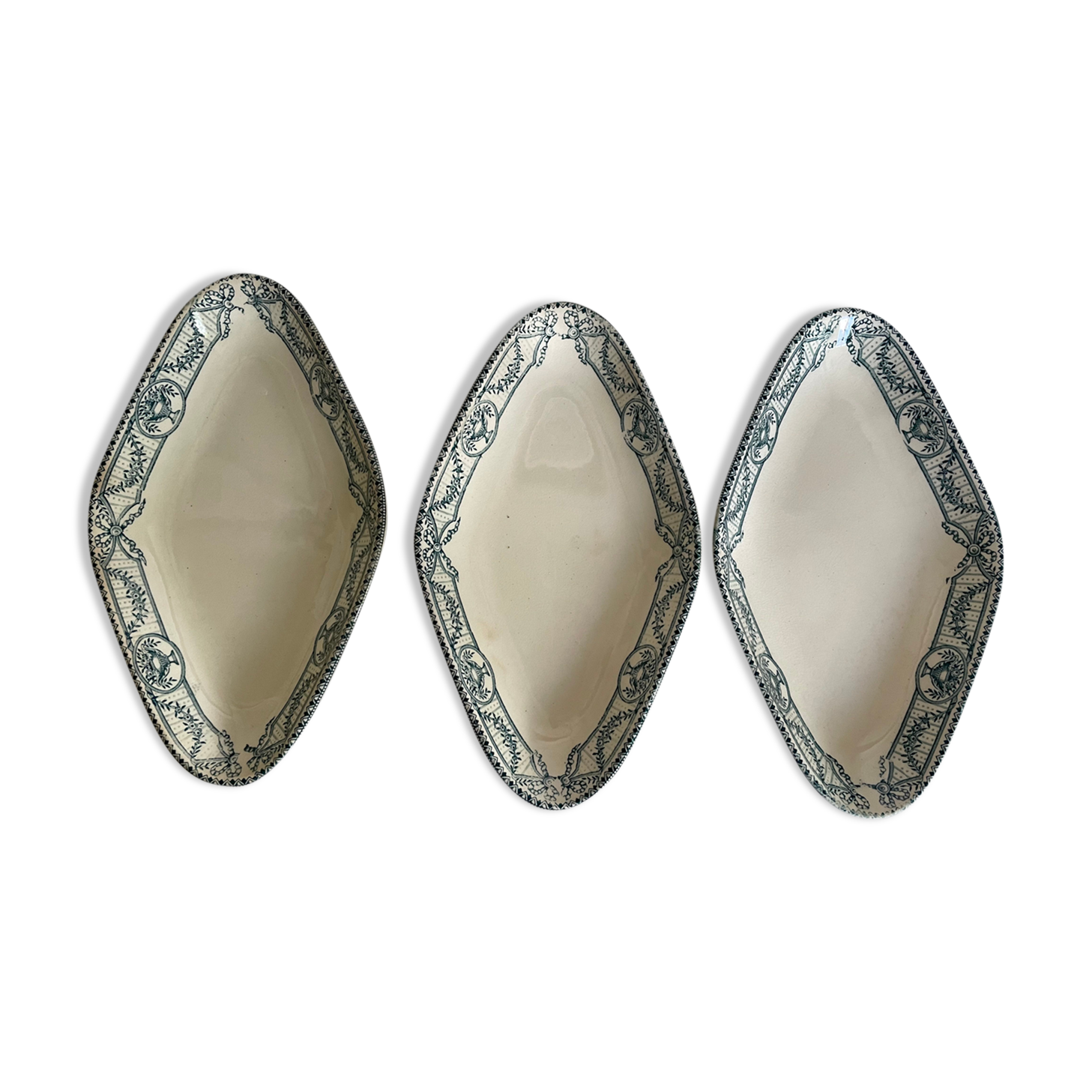 Set of 3 raviers iron earth Salins model directoire