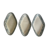 Set of 3 raviers iron earth Salins model directoire