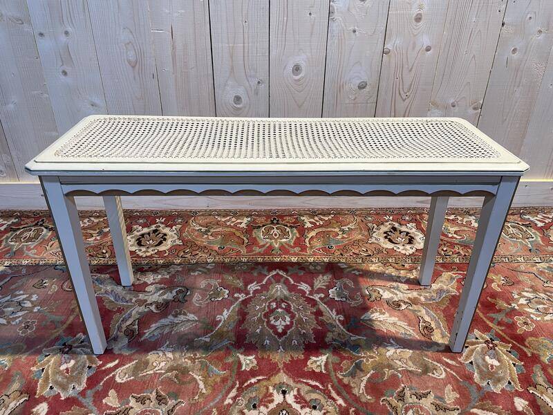 Banquette - Banc de piano peinte en cannage