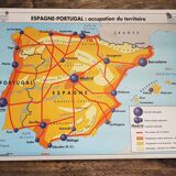 Map, vintage school poster