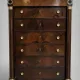 Empire period chest of drawers, early 19th century, in flame mahogany.