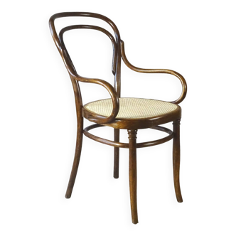 Cane bistro armchair N°14, by Hofmann 1895, Art Nouveau.