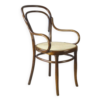 Fauteuil bistrot canné N°14 , par Hofmann 1895, Art nouveau .