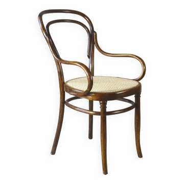 Bistro chair caned No. 14, by Hofmann 1895, Art Nouveau.