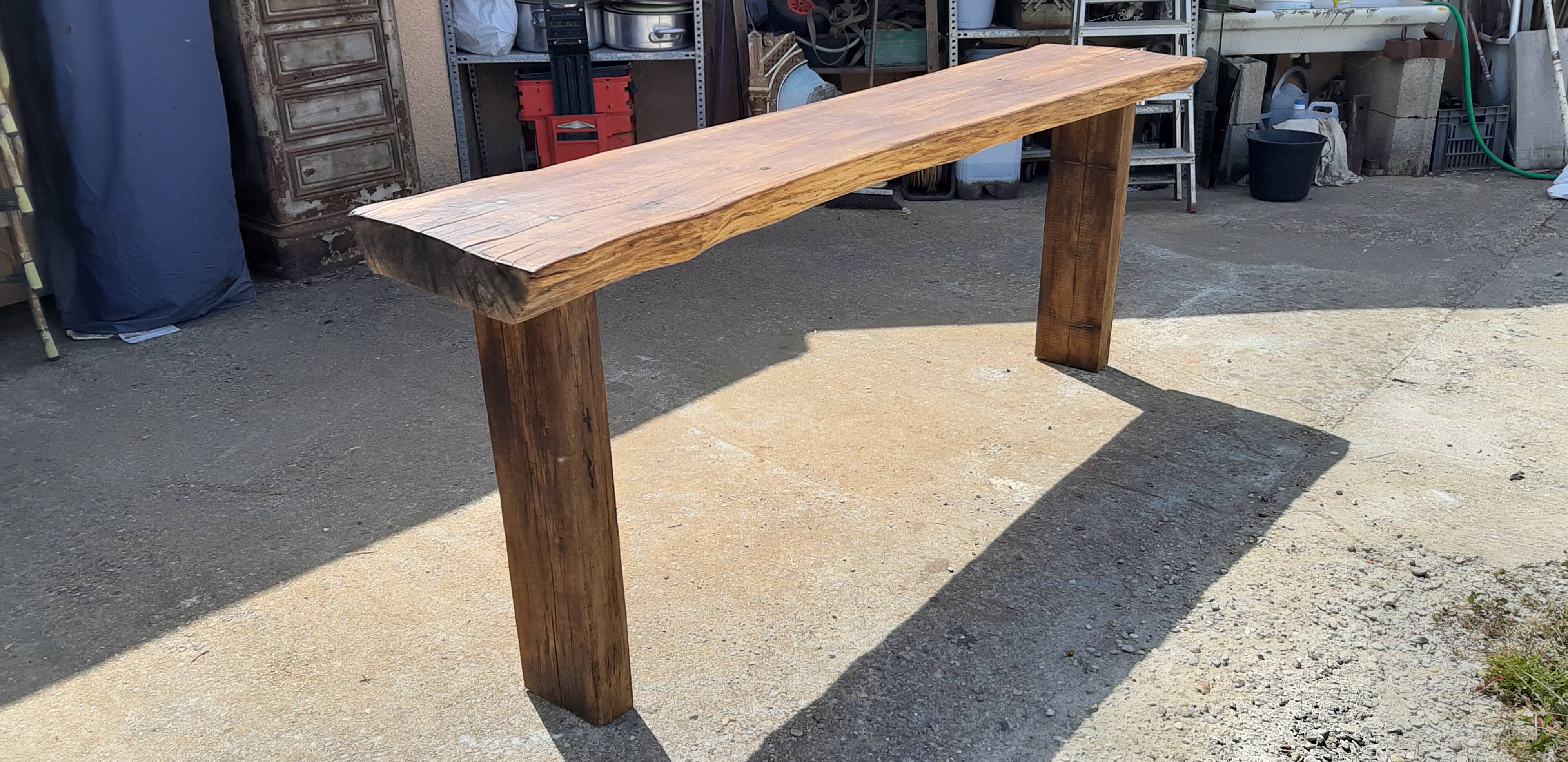 Industrial wood console