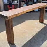 Industrial wood console