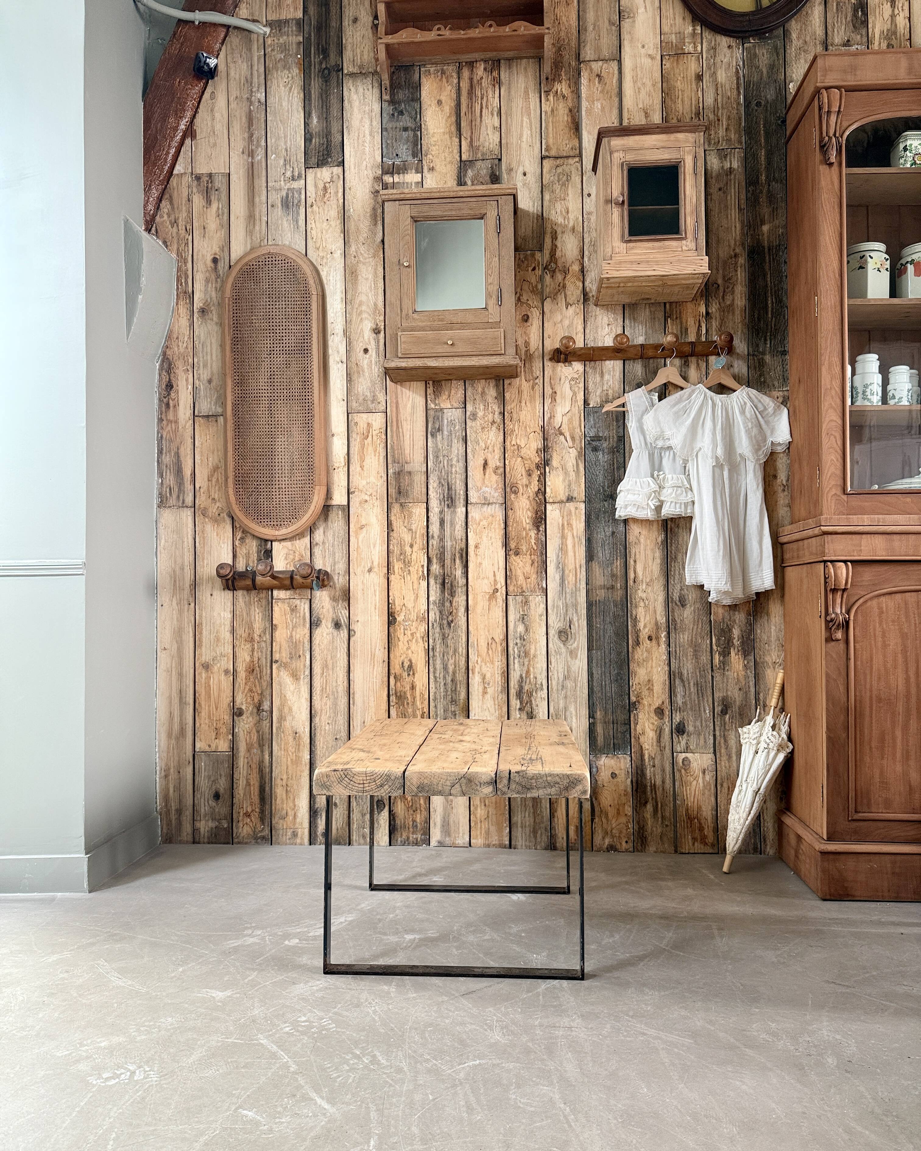 SNCF wood and metal coffee table