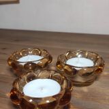 Set of 3 glass candle holders / tealight holders