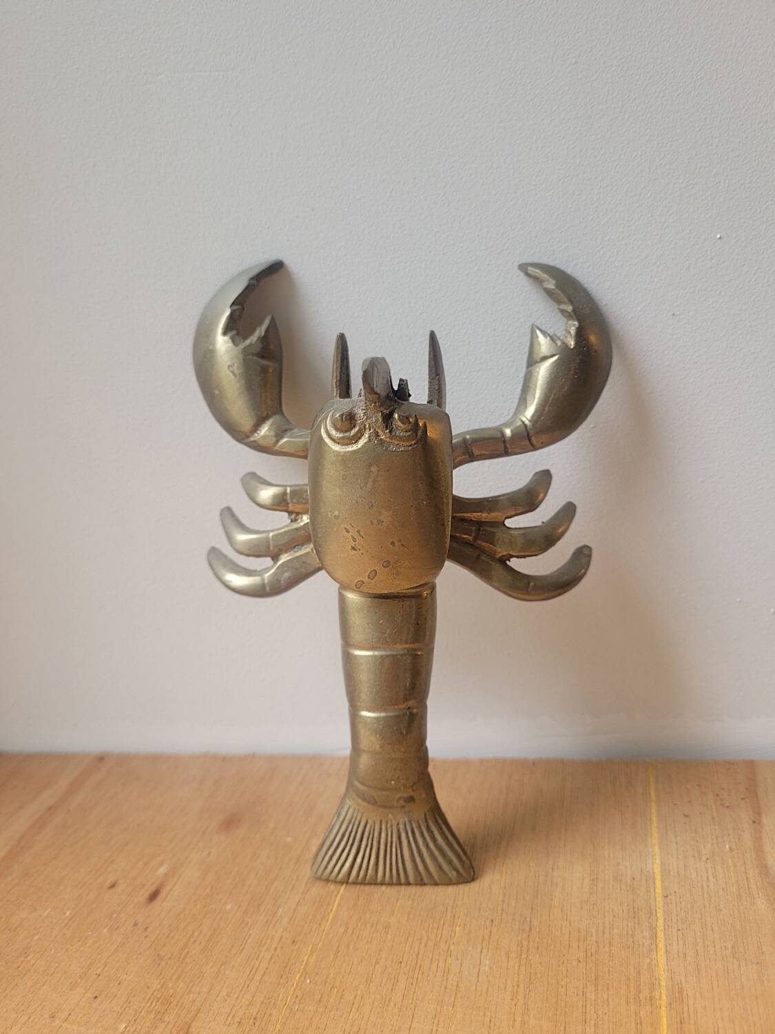 Lobster brass ashtray/inkwell