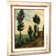 Landscape painting oil on panel Tuscan school 1930s signed